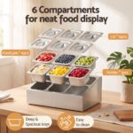 5-Star Chef 6 Pan Food Serving Display Container Stainless Steel Food Container Lids - Image 4