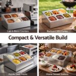 5-Star Chef 6 Pan Food Serving Display Container Stainless Steel Food Container Lids - Image 8