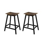 Artiss Bar Stools Set of 2 Kitchen Counter Stools Wooden Industrial Rustic Brown
