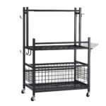 Gardeon Garden Tool Organizer Rack 16 Slots Rolling Garage Storage with Hooks - Image 8