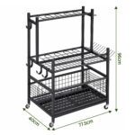 Gardeon Garden Tool Organizer Rack 16 Slots Rolling Garage Storage with Hooks - Image 9