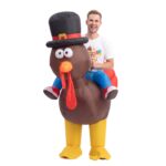 Inflatable Costume Ride On Turkey Fancy Dress Funny Party Outfit Brown One Size - Image 3