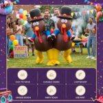 Inflatable Costume Ride On Turkey Fancy Dress Funny Party Outfit Brown One Size - Image 4