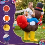 Inflatable Costume Ride On Turkey Fancy Dress Funny Party Outfit Brown One Size - Image 5