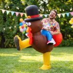 Inflatable Costume Ride On Turkey Fancy Dress Funny Party Outfit Brown One Size - Image 7