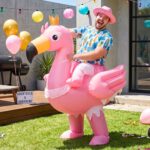 Inflatable Costume Ride On Flamingo Adult Party Suit Pink One Size - Image 7