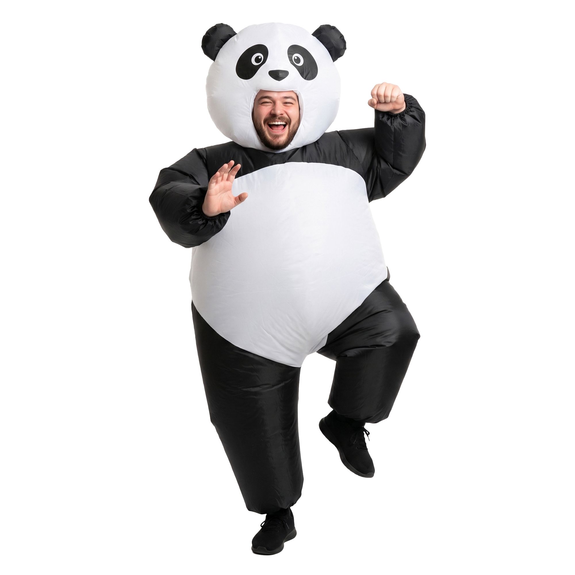 HALO-INF-PANDA-00 Inflatable Costume Panda Suit Fancy Dress Adult Party Outfit Black One Size - Image 1