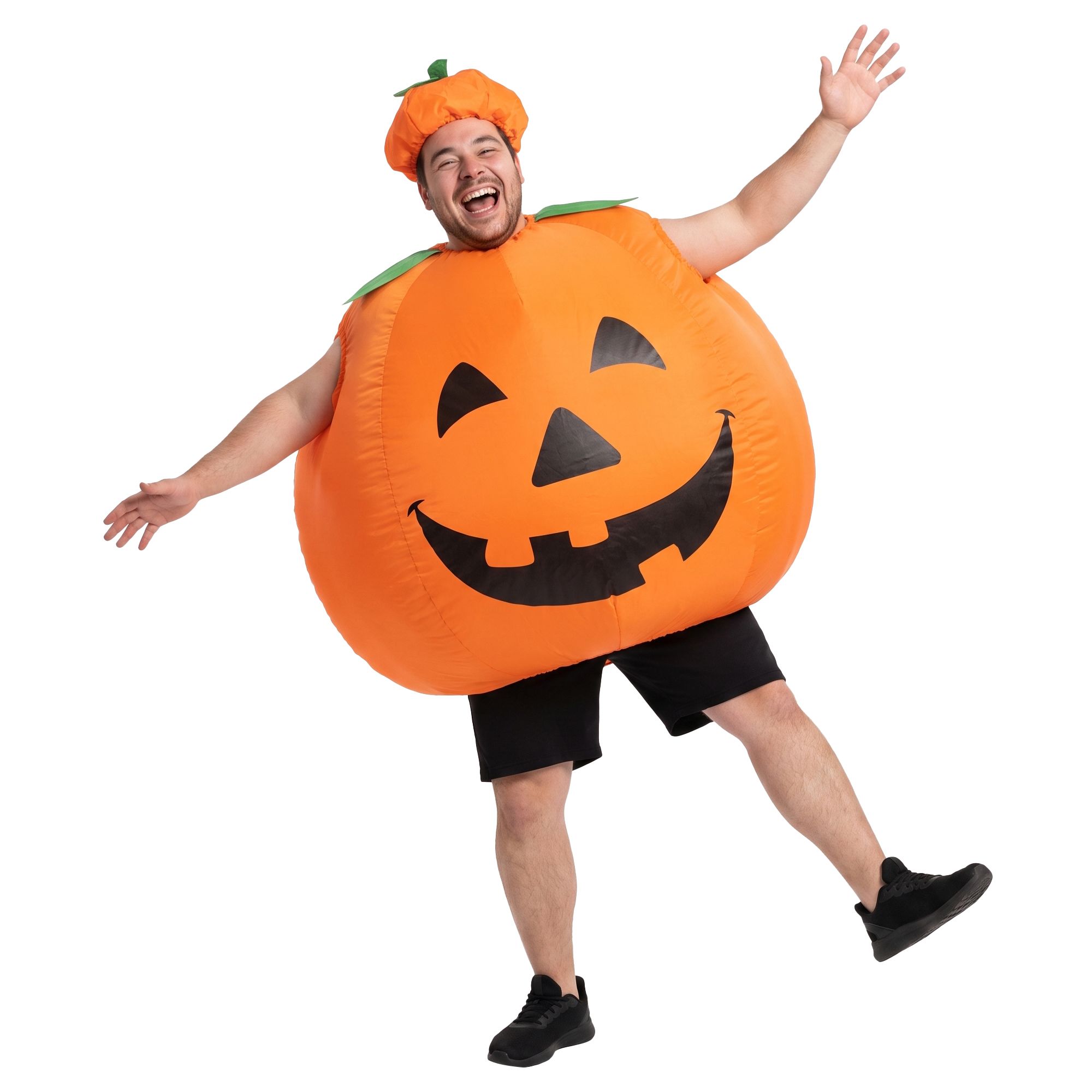 HALO-INF-PUMPKIN-00 Inflatable Costume Pumpkin Fancy Dress Halloween Party Suit Orange One Size - Image 1