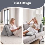 Giselle Bedding Back Pillow for Sitting in Bed, No-Collapse 25D High-Density Base, Ergonomic Lumbar Support Pillow for Gaming, Nursing & Floor Tatami, 90% Shredded Sponge Cushion with Washable Velvet Cover - Image 3