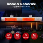 Devanti 2PCS Electric Strip Heater Radiant Infrared Heaters Remote Control 3000W - Image 8