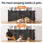 Keezi Retractable Gate Baby Gate Pet Safety Fence Extends up to 400cm Black - Image 4