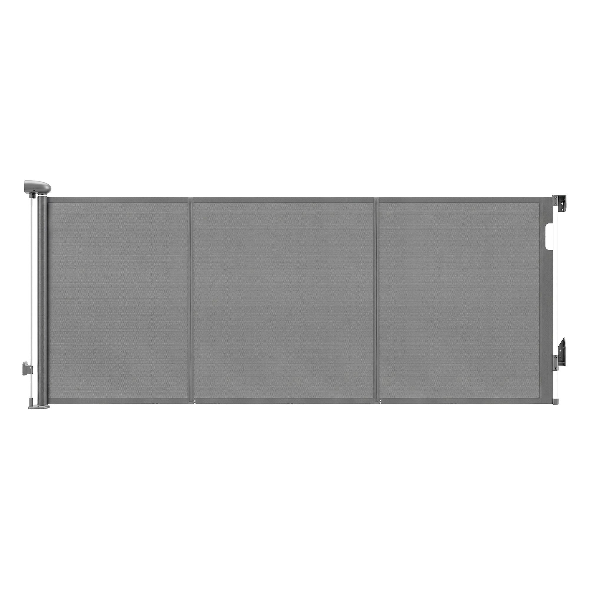 SG-400X86-GR-00 Keezi Retractable Gate Baby Gate Pet Safety Fence Extends up to 400cm Grey - Image 1