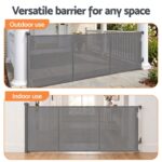 Keezi Retractable Gate Baby Gate Pet Safety Fence Extends up to 400cm Grey - Image 8
