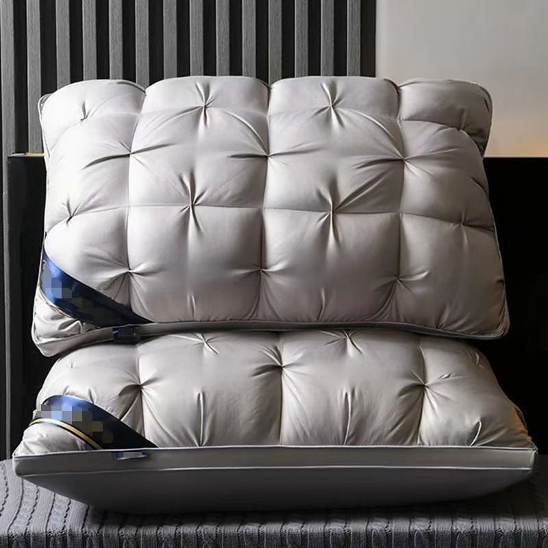 V1106-115-03208-GRY-800GHIGHPILLOW-00 Luxury Pillow Quilted Pillow High-Quality Pillow Comfortable Pillow Bedding - Gray - Size 800g high pillow - Image 1
