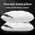Luxury Pillow Quilted Pillow High-Quality Pillow Comfortable Pillow Bedding - White - Size 600g low pillow - Image 4