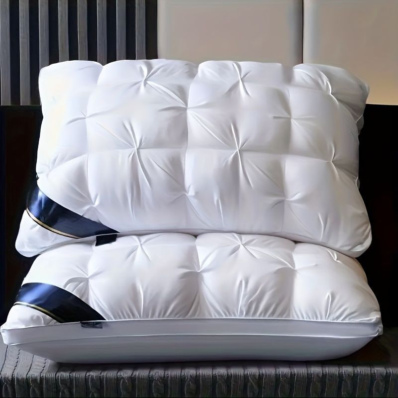 V1106-115-03208-WHT-700GMEDIUMPILLOW-00 Luxury Pillow Quilted Pillow High-Quality Pillow Comfortable Pillow Bedding - White - Size 700g medium pillow - Image 1