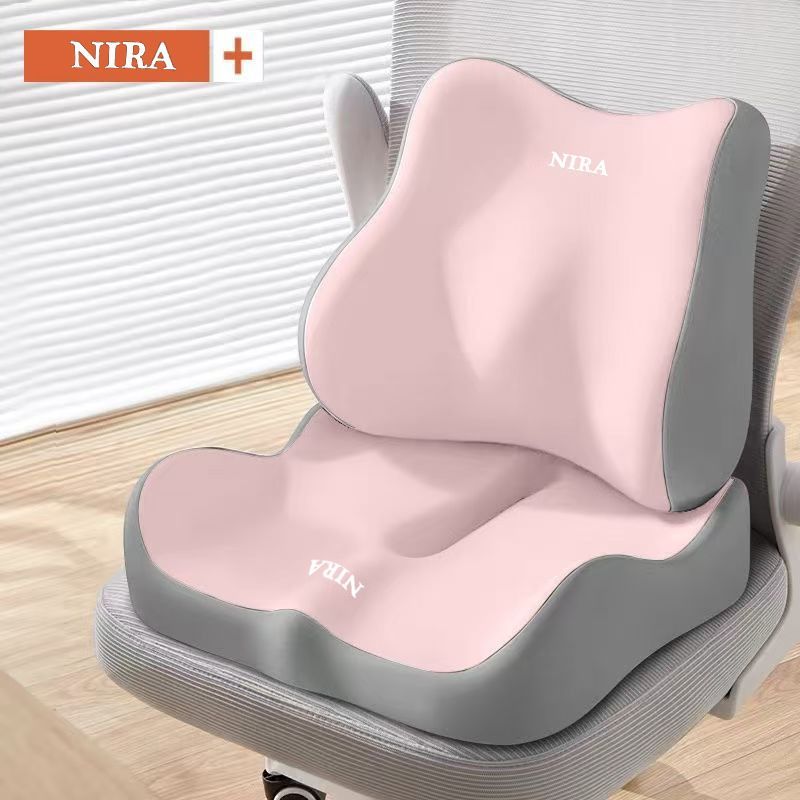 V1106-115-11798-PNK-01-00 Ergonomic Seat Cushion Backrest Comfortable Seating Office Chair Cushion Lumbar - Pink - Size 01 - Image 1