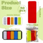 50 Pcs Reflective Safety Stickers, Waterproof PET Warning Decals for Cars Bikes, 5 Colors - Image 2