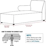 Velvet Chaise Lounge Slipcover, Stretch Anti Slip Sofa Protector for Pets, Left Grey Blue - Image 2