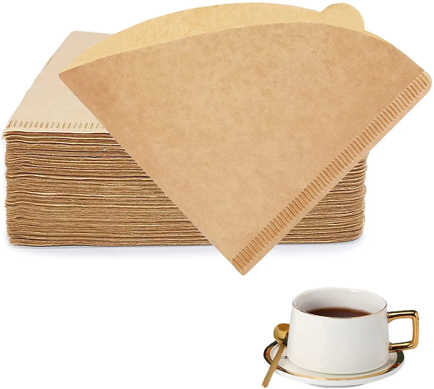 V1188-MS-721-291-00 Size 01 Coffee Filters, 200 Count Natural Paper Cone Filters for Pour Over, 1-2 Cup Brown - Image 1