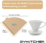 Size 01 Coffee Filters, 200 Count Natural Paper Cone Filters for Pour Over, 1-2 Cup Brown - Image 2