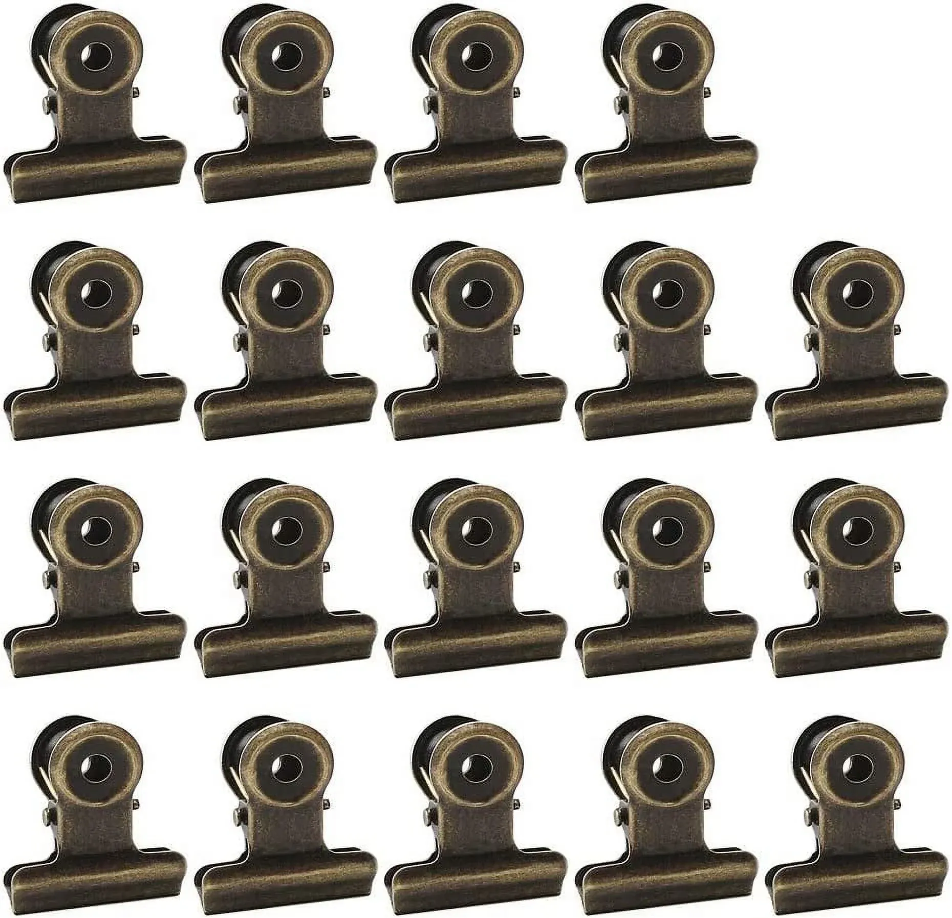 V1188-MS-721-292-00 100 Pack Mini Bulldog Clips, Bronze Stainless Spring Clips with Hanging Hole, 0.87 Inch - Image 1