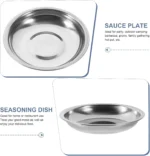 10 Pack 10cm Stainless Steel Dipping Dishes, Reusable Sauce Appetizer Plates for Camping, Silver - Image 5