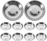 10 Pack 10cm Stainless Steel Dipping Dishes, Reusable Sauce Appetizer Plates for Camping, Silver - Image 7