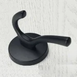 4 Pack Wall Hooks, Heavy Duty Self Adhesive Coat Towel Robe Hangers for Bathroom Kitchen, Black - Image 2