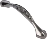 3 Pack Floral Cabinet Pull Handles, Solid Zinc Alloy Hardware, 3.8 In Hole Distance, Bronze