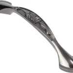 3 Pack Floral Cabinet Pull Handles, Solid Zinc Alloy Hardware, 3.8 In Hole Distance, Bronze