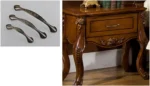 3 Pack Floral Cabinet Pull Handles, Solid Zinc Alloy Hardware, 5.04 In Hole Distance, Bronze - Image 5