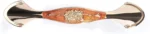 3 Pack Floral Cabinet Pull Handles, Solid Zinc Alloy Hardware, 5.04 In Hole Distance, Brown Amber - Image 3