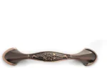 3 Pack Floral Cabinet Pull Handles, Solid Zinc Alloy Hardware, 5.04 In Hole Distance, Red Bronze - Image 3