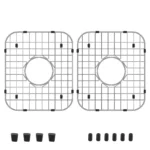 2 Pack 304 Stainless Steel Sink Bottom Grids, Kitchen Sink Protectors with Rubber Feet, 13.78 x 11.81 In - Image 8