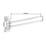2 Tier Swivel Towel Rail, Stainless Steel Wall Mounted Rotating Bar Holder for Bathroom, Chrome - Image 2