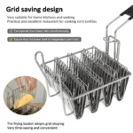 Stainless Steel Taco Shell Fryer Basket, 4 Shell Tortilla Fry Rack with Detachable Handle - Image 2