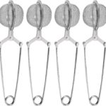4 Pack 304 Stainless Steel Tea Strainers, Fine Mesh Ball Infusers with Squeeze Handle