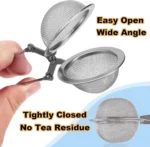 4 Pack 304 Stainless Steel Tea Strainers, Fine Mesh Ball Infusers with Squeeze Handle - Image 3