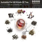 4 Pack 304 Stainless Steel Tea Strainers, Fine Mesh Ball Infusers with Squeeze Handle - Image 6
