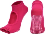 4 Pairs Women's Toeless Yoga Socks, Cotton Non Slip Grip 5 Toe Socks for Pilates Barre, One Size - Image 6
