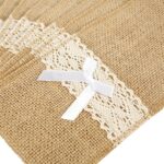 20 Pack Burlap Cutlery Holders, Jute Utensil Pouches with White Lace for Wedding Table - Image 4