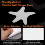 24 Pcs Bathtub Non Slip Stickers, Waterproof PEVA Shower Safety Treads with Scraper, Blue - Image 3