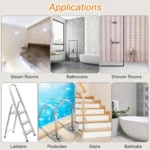 24 Pcs Bathtub Non Slip Stickers, Waterproof PEVA Shower Safety Treads with Scraper, Blue - Image 4