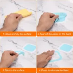 24 Pcs Bathtub Non Slip Stickers, Waterproof PEVA Shower Safety Treads with Scraper, Blue - Image 5