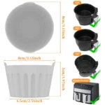 9 Pack Silicone Egg Poacher Cups, Reusable Non Stick Molds for 5-7 Qt Air Fryers Ovens - Image 2