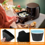 9 Pack Silicone Egg Poacher Cups, Reusable Non Stick Molds for 5-7 Qt Air Fryers Ovens - Image 5