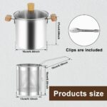 Stainless Steel Deep Fryer Pot, 4000ml Tempura Pot with Strainer Basket Wood Handles for Fried Food - Image 5