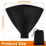 Patio Heater Top Cover, 420D Waterproof Oxford Outdoor Heater Head Cover, Black 34 Inch - Image 2