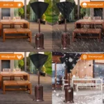 Patio Heater Top Cover, 420D Waterproof Oxford Outdoor Heater Head Cover, Black 34 Inch - Image 3